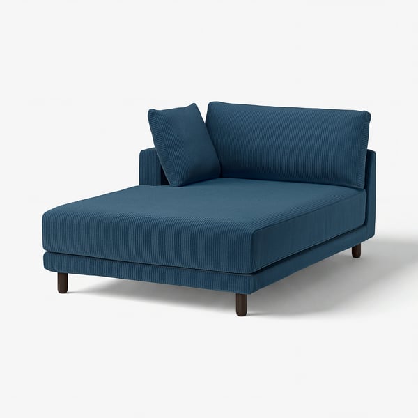 UPPÅKRA sofa, blue, modern, comfy, cushioned, wooden legs.