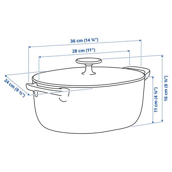 Illustration with measurements for the product: VARDAGEN.