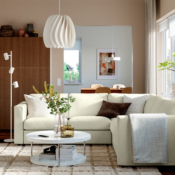 VIMLE Corner sofa, 4-seat, Gunnared beige