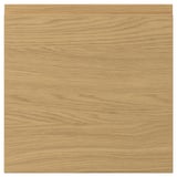 VOXTORP wooden panel, oak finish. Smooth surface, integrated handles, rectangular shape.