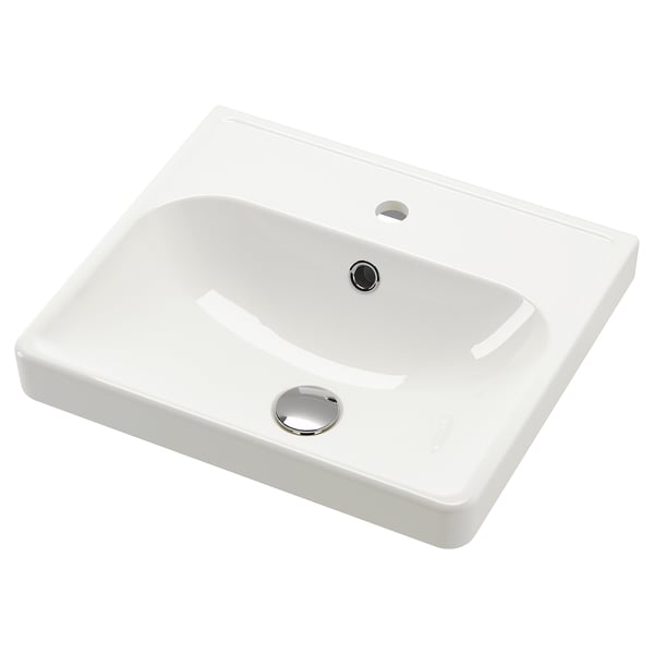 ORRSJÖN witte keramische wastafel, modern design, half verzonken stijl.