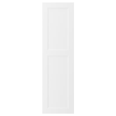 AXSTAD kitchen door, white, square, inset panel, matt finish, smooth white surface.