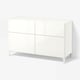 BESTÅ Storage combination w doors/drawers, white/Selsviken high-gloss/white, 120x42x74 cm