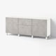 BESTÅ Storage combination with drawers, white Kallviken/light grey concrete effect, 180x42x74 cm