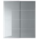 BJÖRNÖYA grey glass wardrobe doors, frosted panels, aluminium frame with sliding rails.
