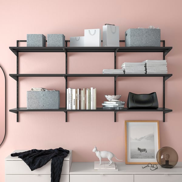 BOAXEL Shelving unit, anthracite, 182x40x101 cm