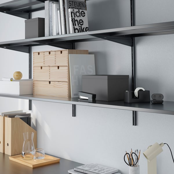BOAXEL Shelving unit, anthracite, 182x40x101 cm