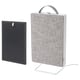 Two grey air purifiers, one on a stand, rectangular with fabric and metal design.