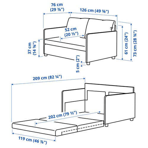 Illustration with measurements for the product: FRIDHULT.