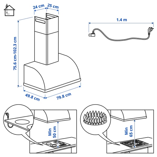 Illustration with measurements for the product: FULLSTÄNDIG.