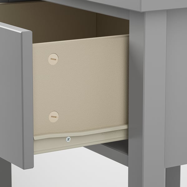 GULLABERG Bedside table, with 1 drawer with shelf/grey, 53x43x69 cm