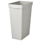 A white HÅLLBAR recycling bin. Its rectangular, made of recycled plastic, and has a handle for easy carrying.