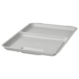 HÅLLBAR bin, grey, rectangular with lid, hinges, recycled plastic.