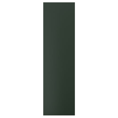 A single dark green rectangular kitchen cabinet door.