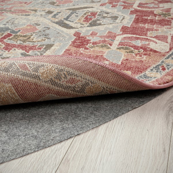 JÄRNVÄG Rug, low pile, ornament pattern pink/beige, 195 cm