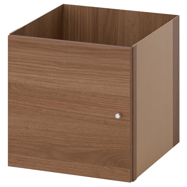 KALLAX Insert with door, brown walnut effect, 33x33 cm