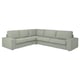 KIVIK sectional sofa, light grey, sleek & modern with wide cushions, l-shape design.