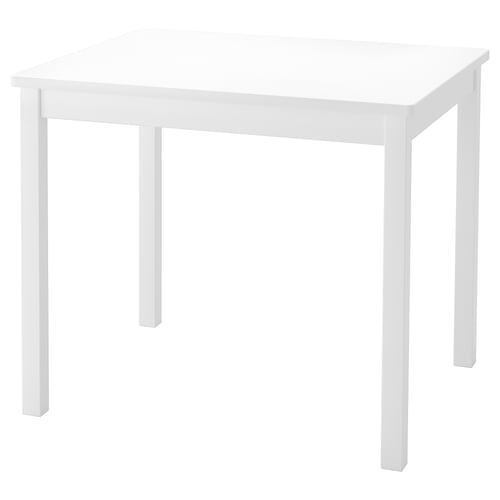 KRITTER: square, white kids table, four legs, simple design. Perfect for small spaces.