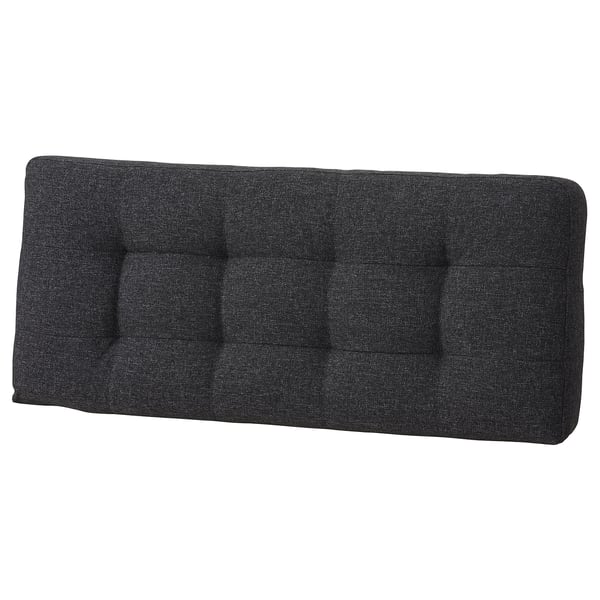 Dark grey recycled polyester cushion, rectangular, tufted design, for furniture repair.