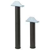 LAXHÖJDEN Leg, adjustable/black-grey