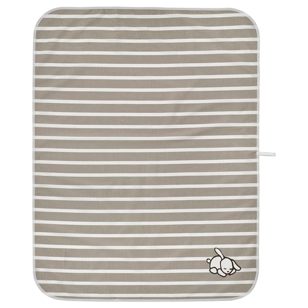 LEN Babycare mat, white beige/stripe pattern, 90x70 cm