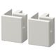 Pair of light grey, wooden kitchen cabinet legs, bevelled edges, solid birch.
