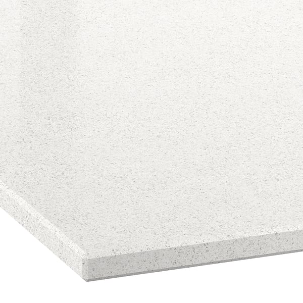 LOCKEBO Custom made worktop, white mineral effect/glass composite, 1 m²x2.0 cm