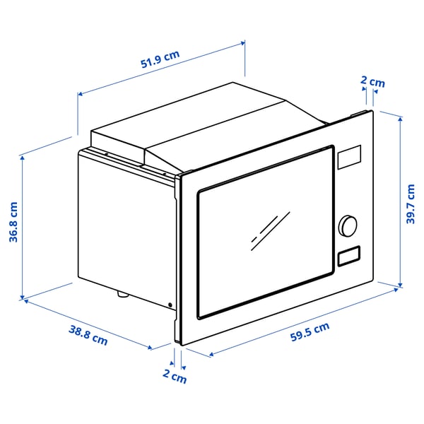 Illustration with measurements for the product: MÅGEBO.