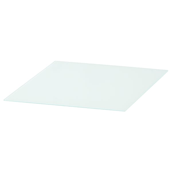 Clear rectangular MALM glass top, smooth edges, transparent.
