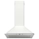 White kitchen hood with led light.