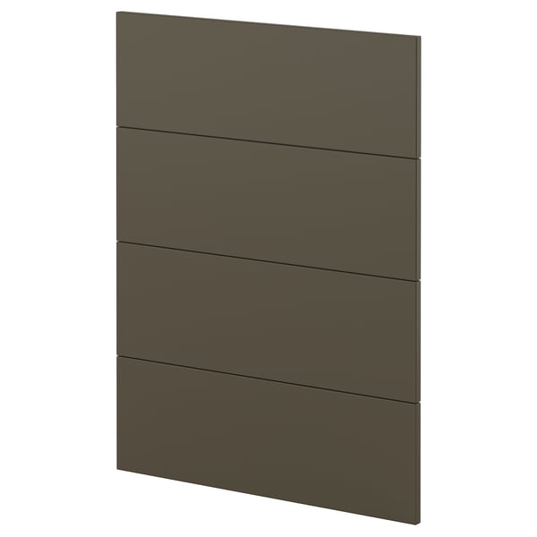 Dark brown kitchen cabinet door. Rectangular, modern design, acrylic paint finish.