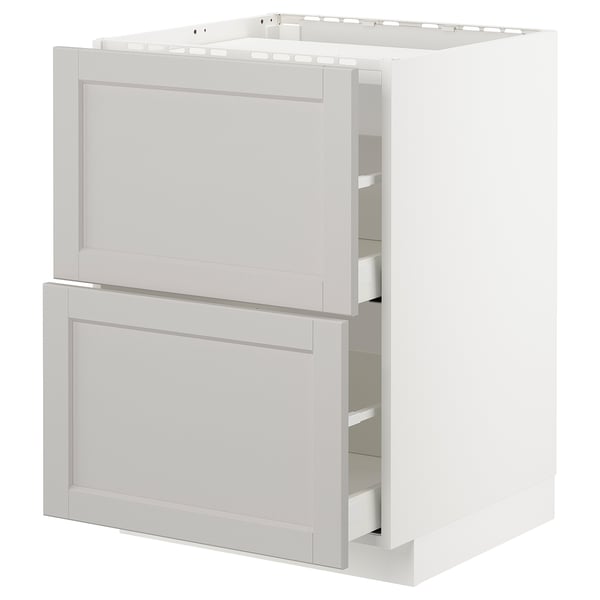White METOD kitchen cabinet, classic design with bevelled edges.