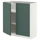 METOD Base cabinet with shelves/2 doors, white/Aspudden dark grey-green, 80x37 cm