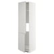 White METOD kitchen cabinet with light grey doors, tall, rectangular, classic design.