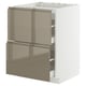 Modern kitchen unit, METOD. White and metallic bronze drawers, sleek design, sturdy structure.