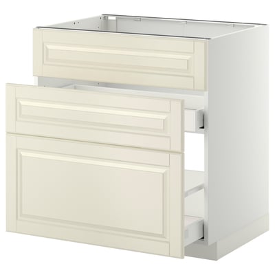 Ikea METOD kitchen cabinet, off-white, classic design with multiple drawers.