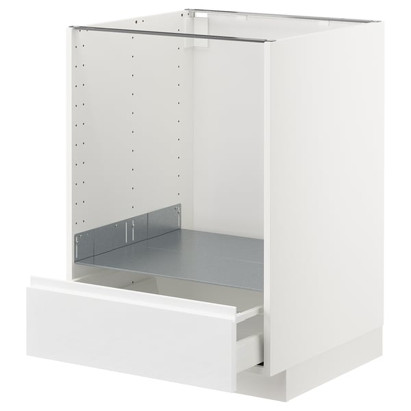 METOD kitchen unit in white with smooth drawer, modern design.