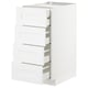 White METOD kitchen drawer unit with four pull-out drawers.
