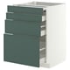 METOD / MAXIMERA Bc w pull-out work surface/3drw, white/Aspudden dark grey-green, 60x60 cm