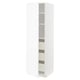 A white METOD kitchen cabinet with a classic design, featuring a door and shelves.