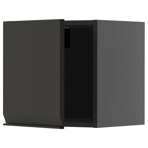 Modern black kitchen cabinet, rectangular shape, sleek design, part of METOD system.