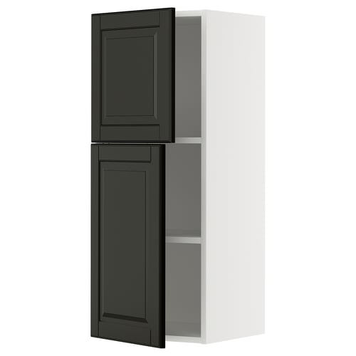 Black METOD kitchen cabinet with bevelled doors.