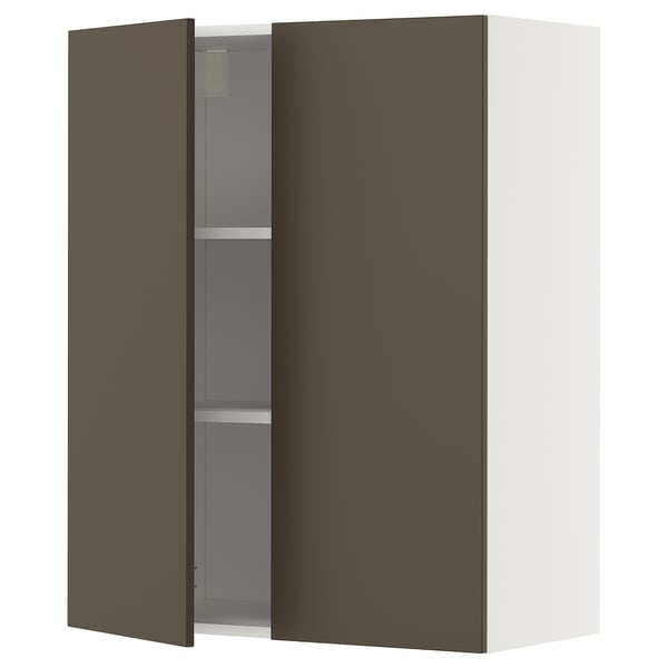 METOD kitchen cabinet: dark brown/beige, modern design, two doors, rectangular shape.