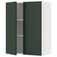 METOD wall cabinet in green with adjustable shelf.