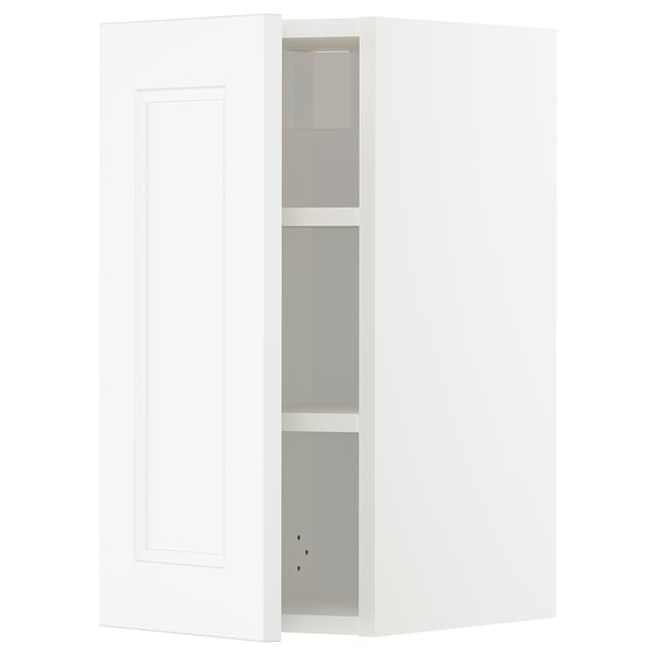White METOD kitchen unit with adjustable shelves, featuring a single panelled door.