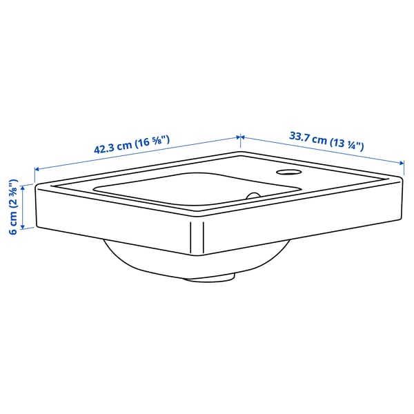 Illustration with measurements for the product: ORRSJÖN.