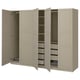 PAX / TYSSEDAL Wardrobe combination, grey-beige/grey-beige, 250x58x201 cm