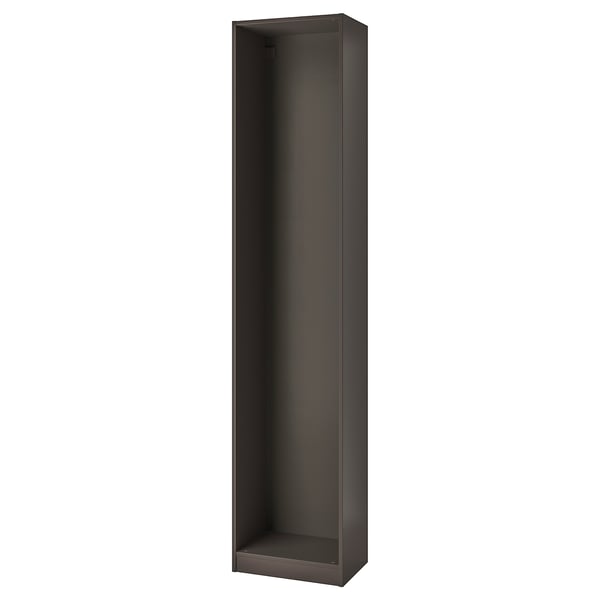 PAX wardrobe frame, dark grey, narrow design, minimalist