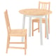 PINNTORP Table and 2 chairs, light brown stained white stained/light brown stained pine, 85 cm