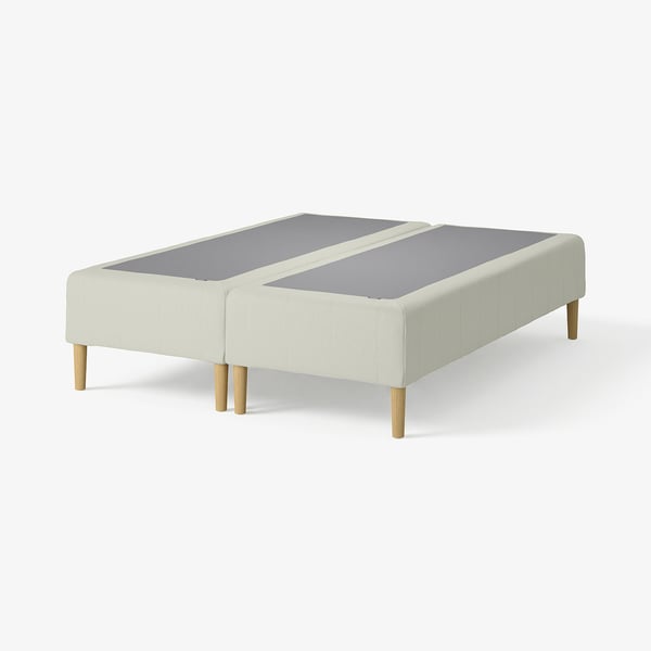 RENFJÄLLET Pocket spring mattress base, incl leg medium firm/Knisa light beige, 160x200 cm